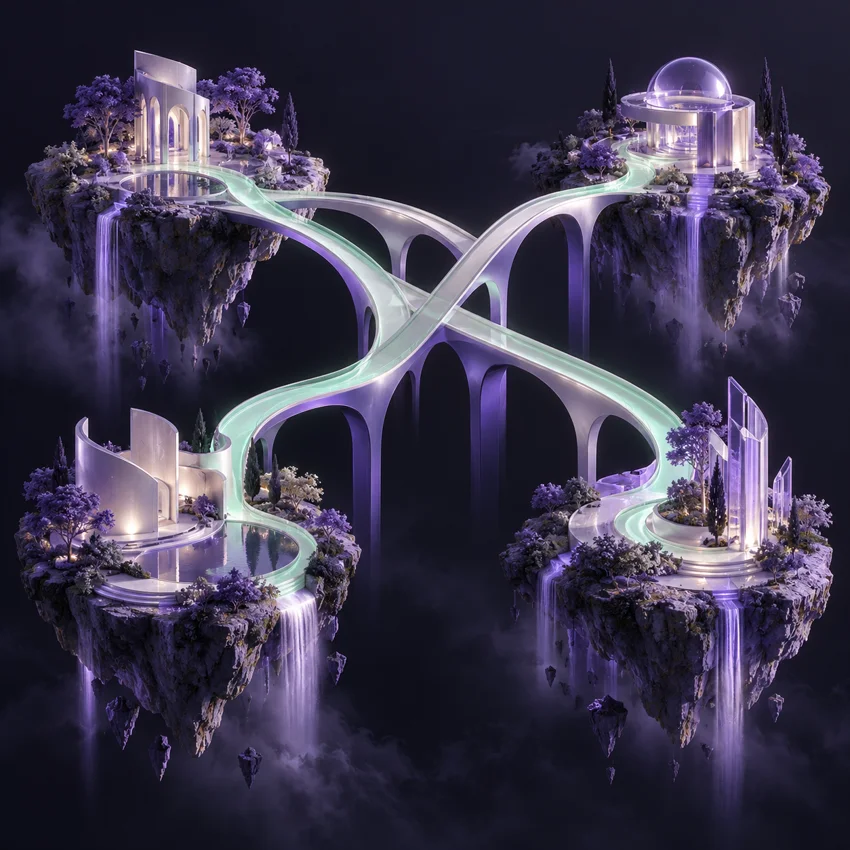 Conceptual illustration of bridges connecting systems.