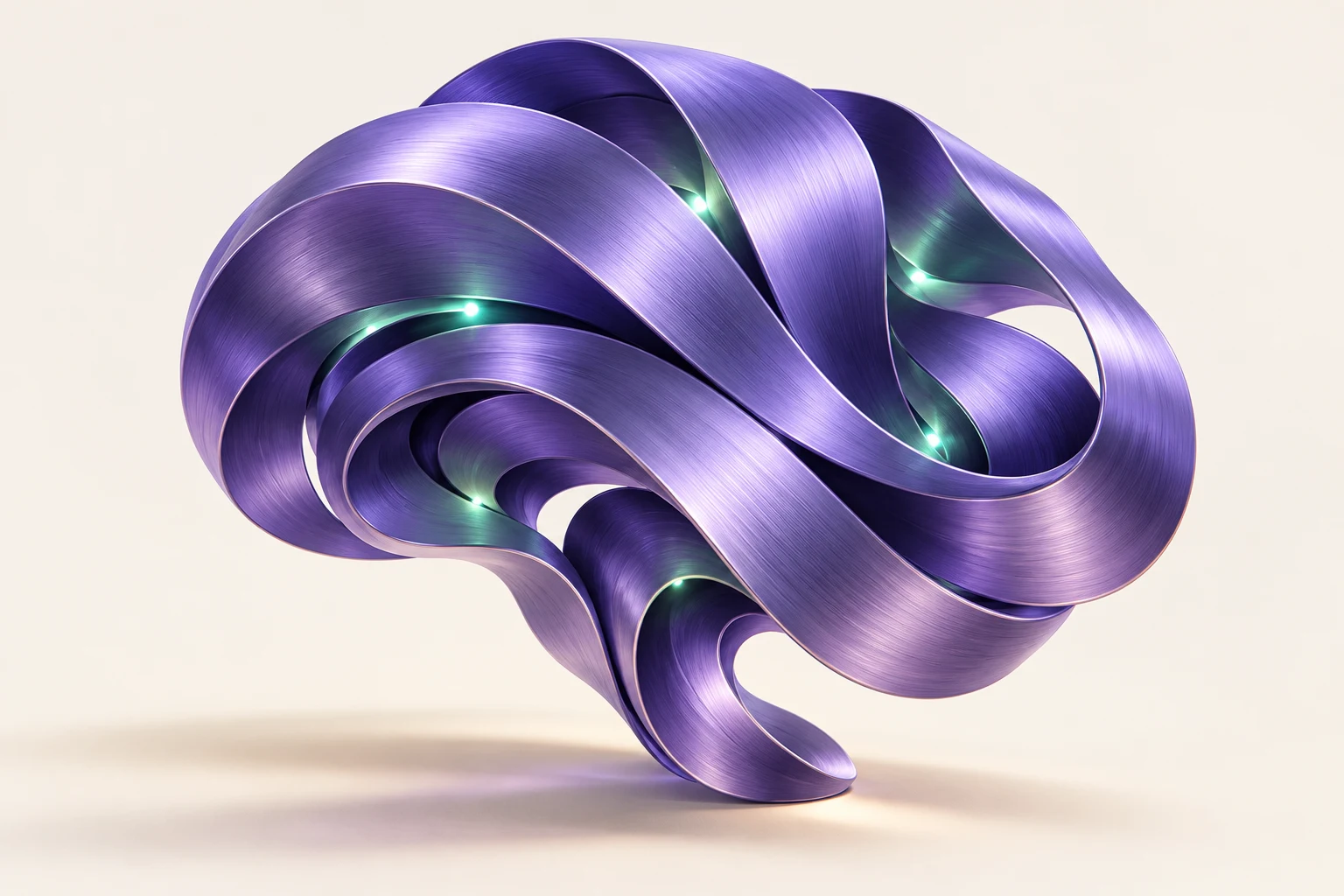 Organic violet sculpture representing artificial intelligence and knowledge connections.